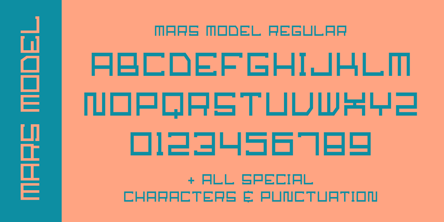 Ejemplo de fuente Mars Model Bold Italic
